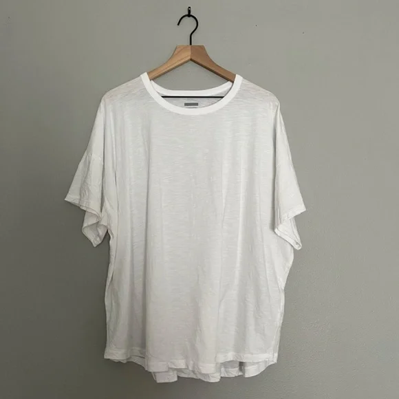 MADEWELL - Whisper Cotton Rib Crewneck Classic White T-Shirt - Plus 3X - Picture 2 of 8